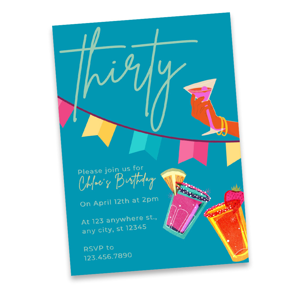 Kimberly Pomeroy Design Digital - Turning 30 Years Old Greeting Card