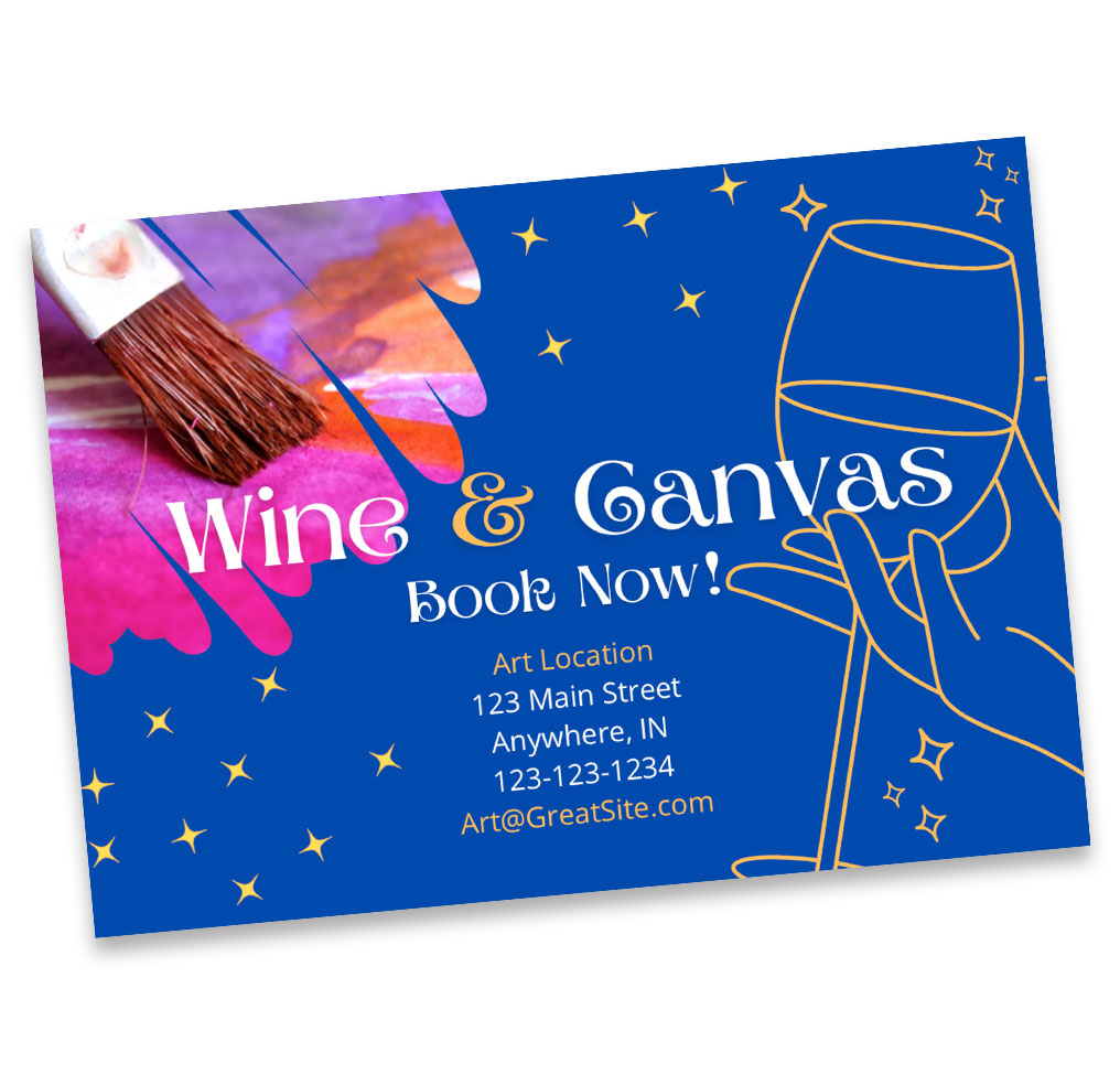 Kimberly Pomeroy Design Digital - Wine and Canvas Postcard Design